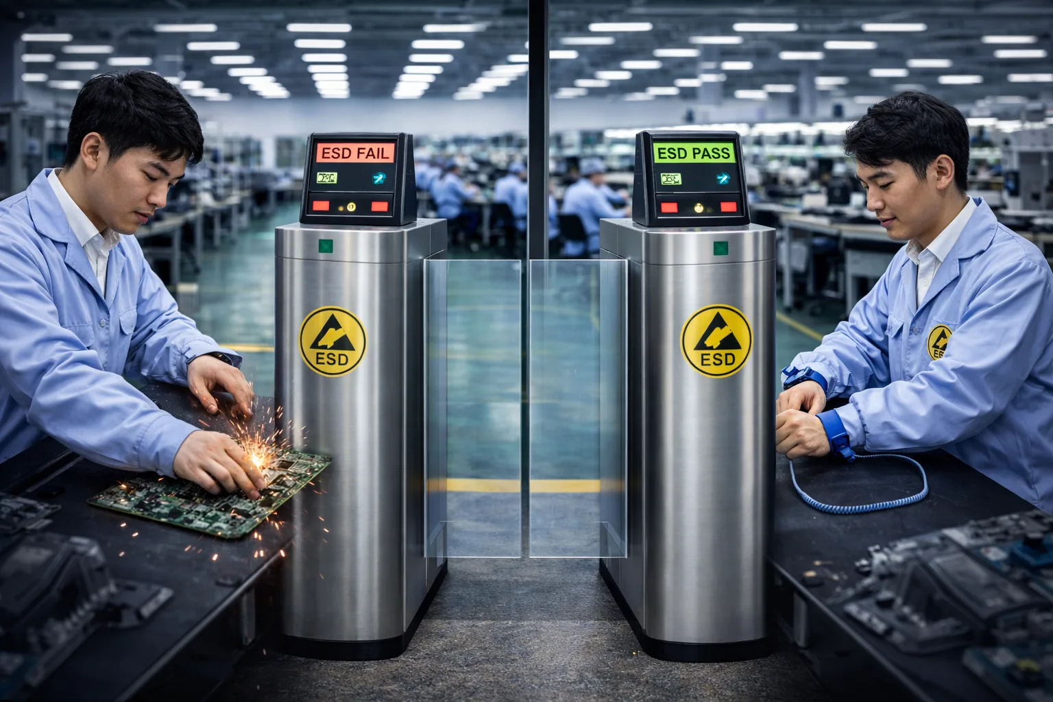 ESD Full Height Flap Barrier Gate in Action